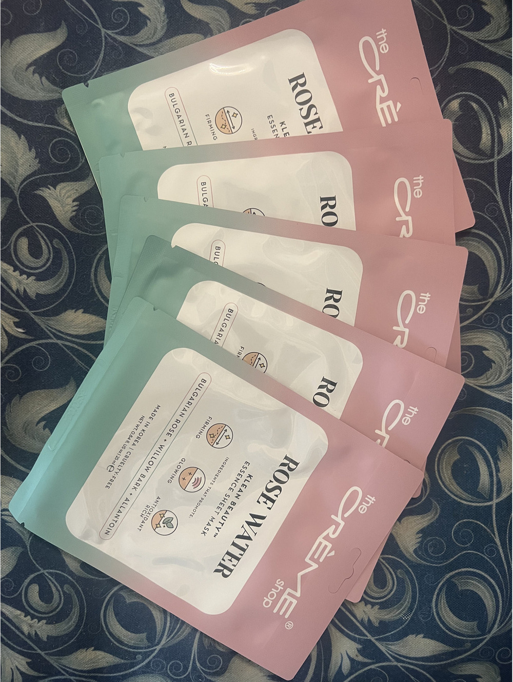 The Crème Shop Rose Water Klean Beauty Essence Sheet Mask (5 Count)